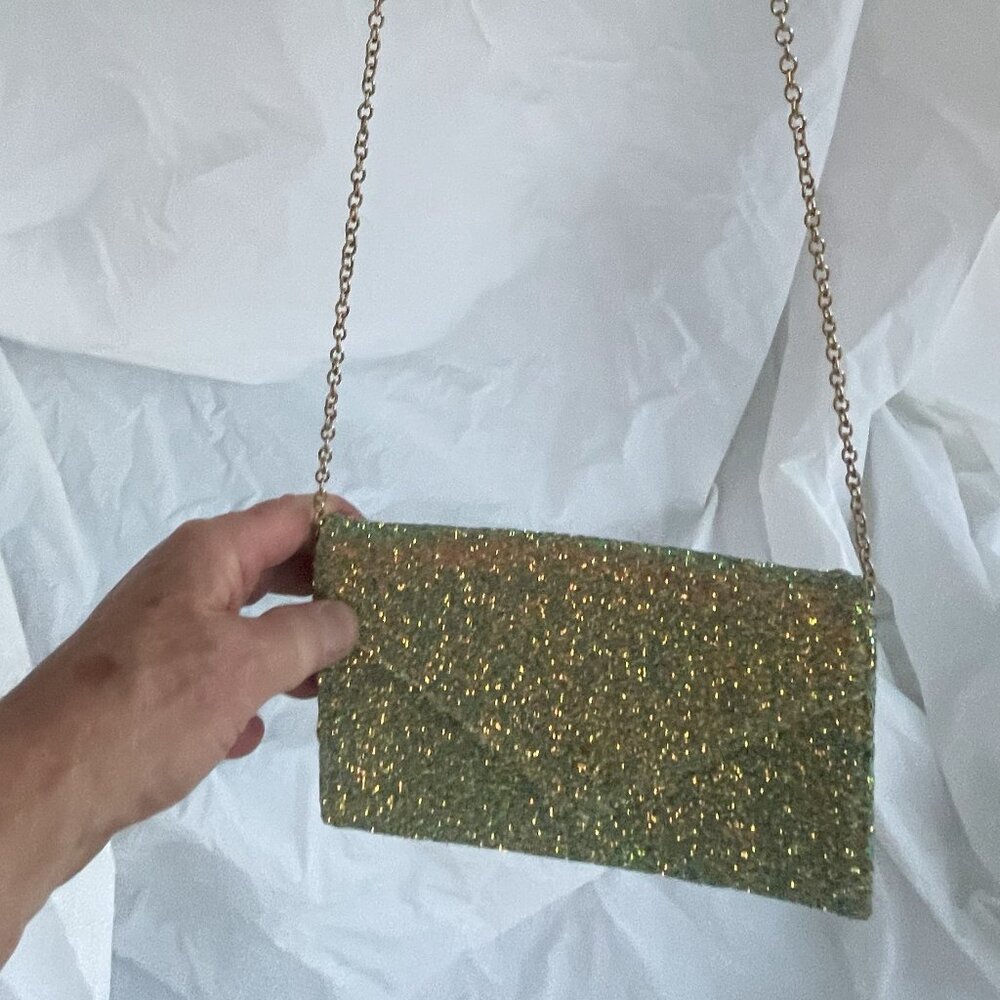 Ladies Gold Sparkle Shoulder Handbag by Givona Jolie